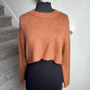 Rust Cropped Knit Sweater XS Worn Once